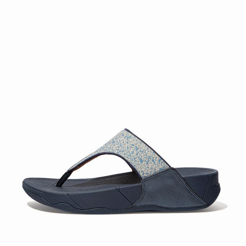 FitFlop Lulu Faux Leder Navy - FitFlop Zehentrenner Damen Schweiz [JUHM-05378]